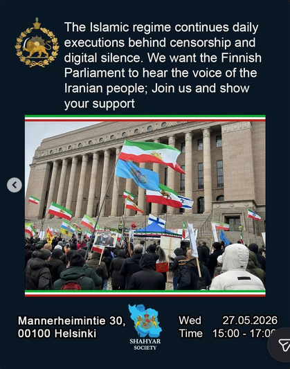 Rally to Close the Islamic Republic Embassy - Helsinki IranRadar24